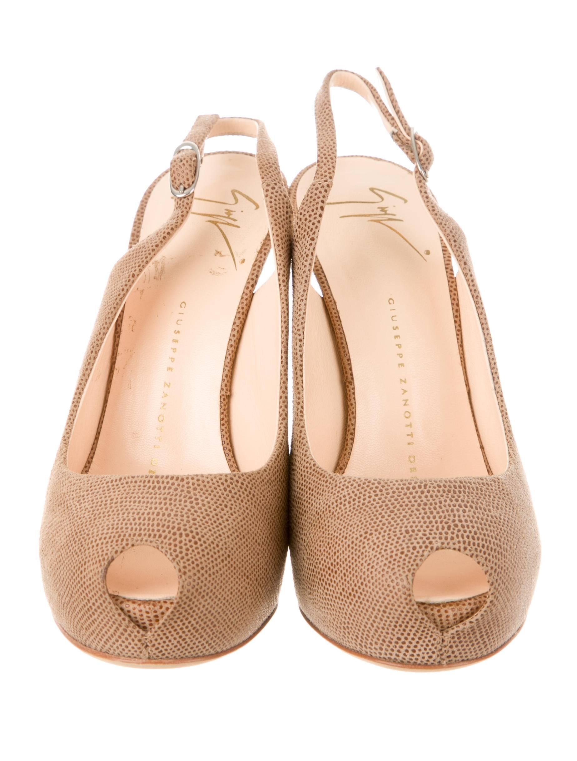 Brown Giuseppe Zanotti NEW & SOLD OUT Cognac Nude Texture Suede Sandals Pumps in Box