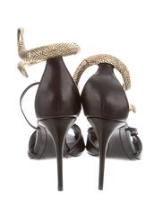 Giuseppe Zanotti NEW & SOLD OUT Black Gold Snake Heels Strappy Sandals in Box