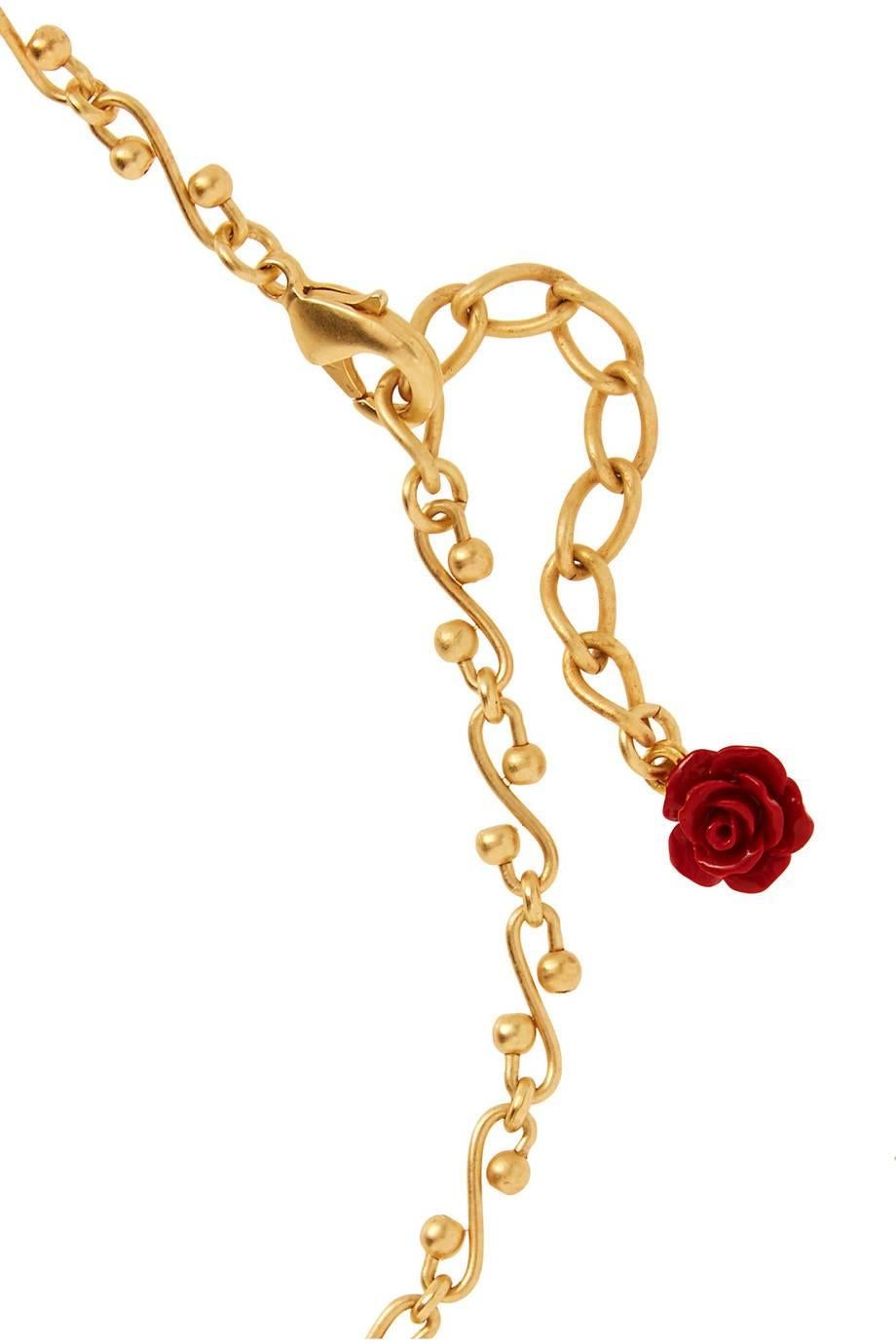 Dolce & Gabbana NEW Swarovski Crystal Gold Rose Pendant Necklace 1