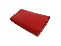 Yves Saint Laurent (YSL) Red Patent Leather Logo Envelope Flap Clutch Bag