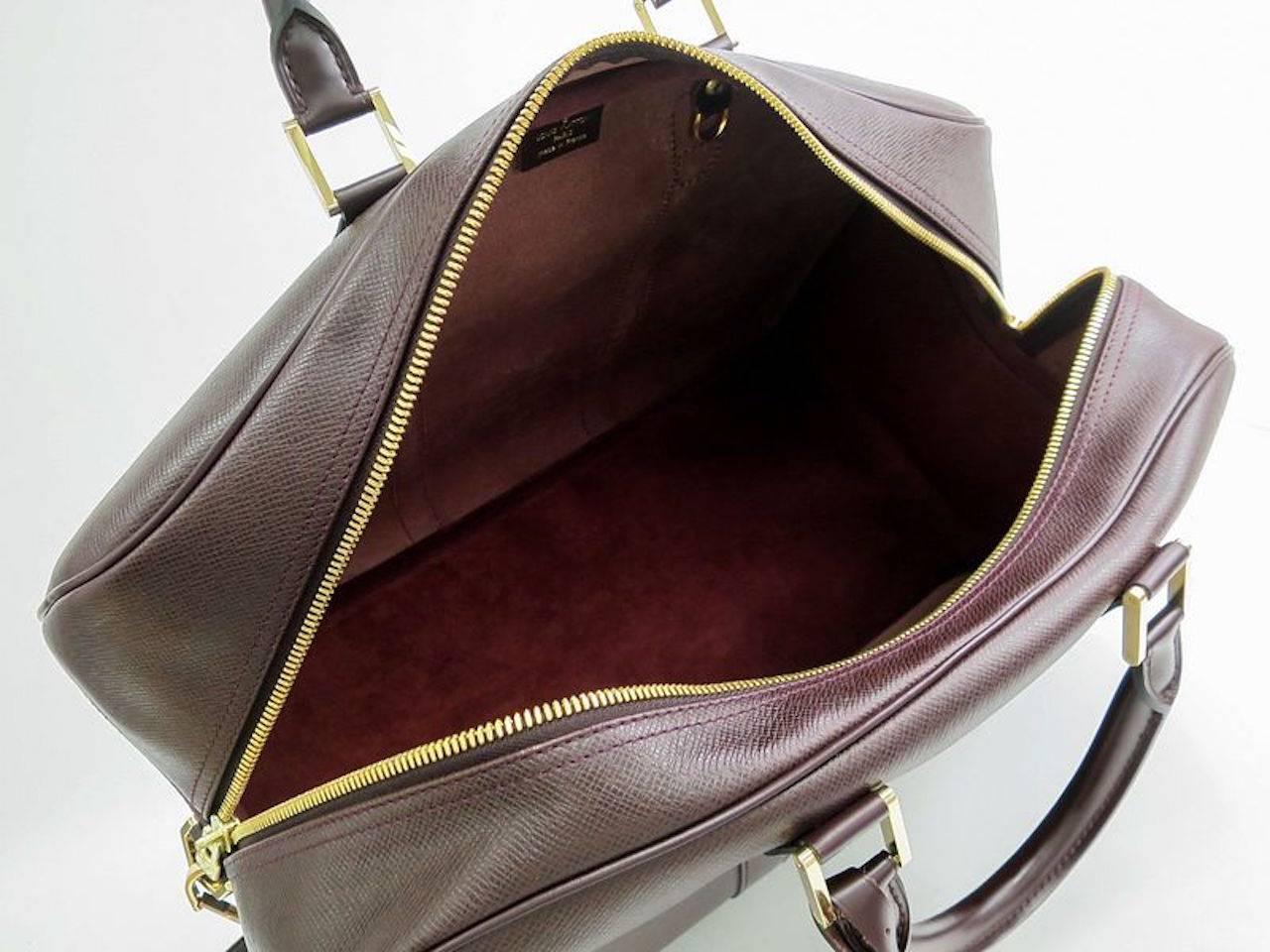 Louis Vuitton Brown Leather Men's Weekender Travel Duffle Bag 1