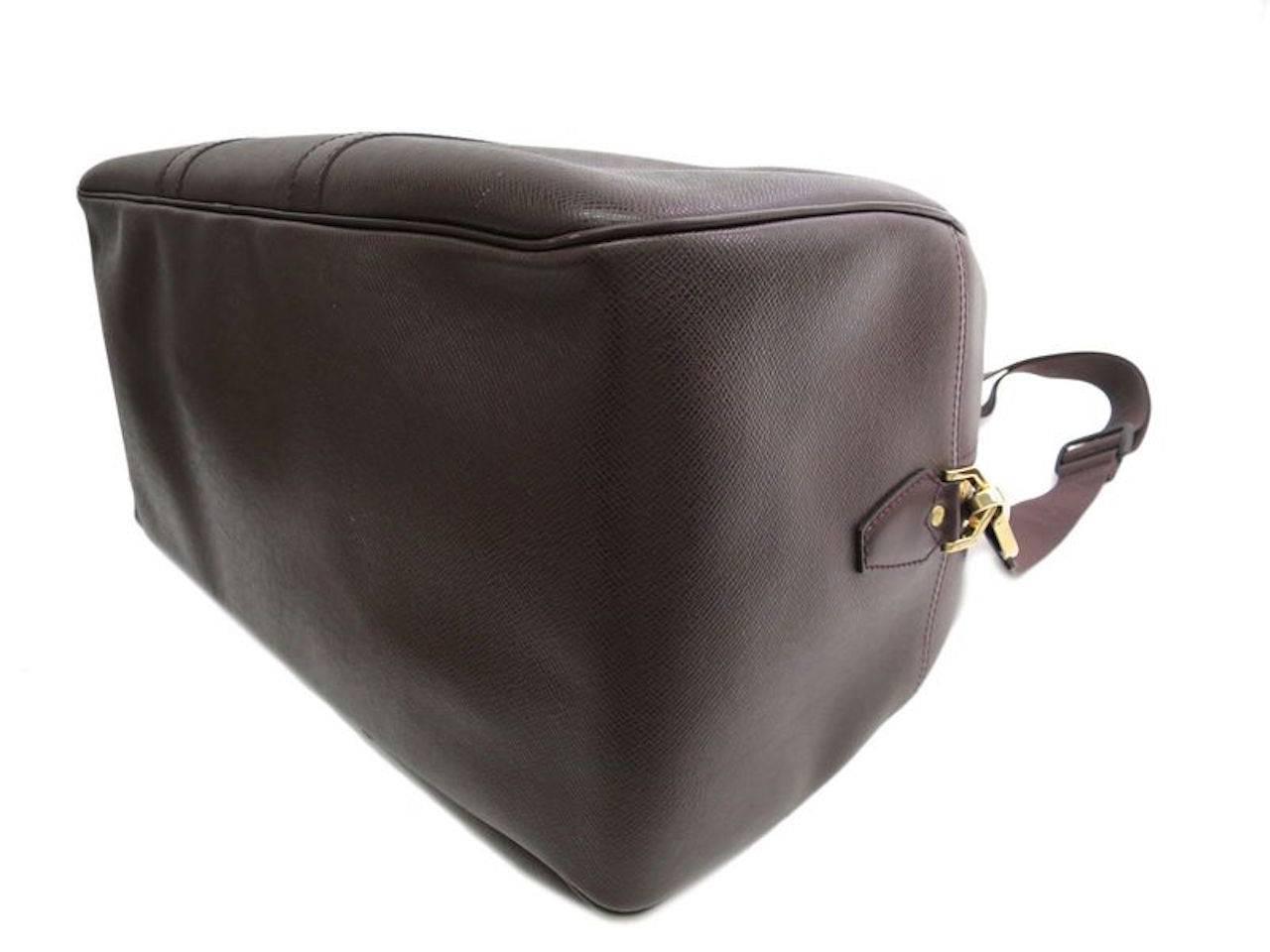 Louis Vuitton Brown Leather Men&#39;s Weekender Travel Duffle Bag at 1stdibs