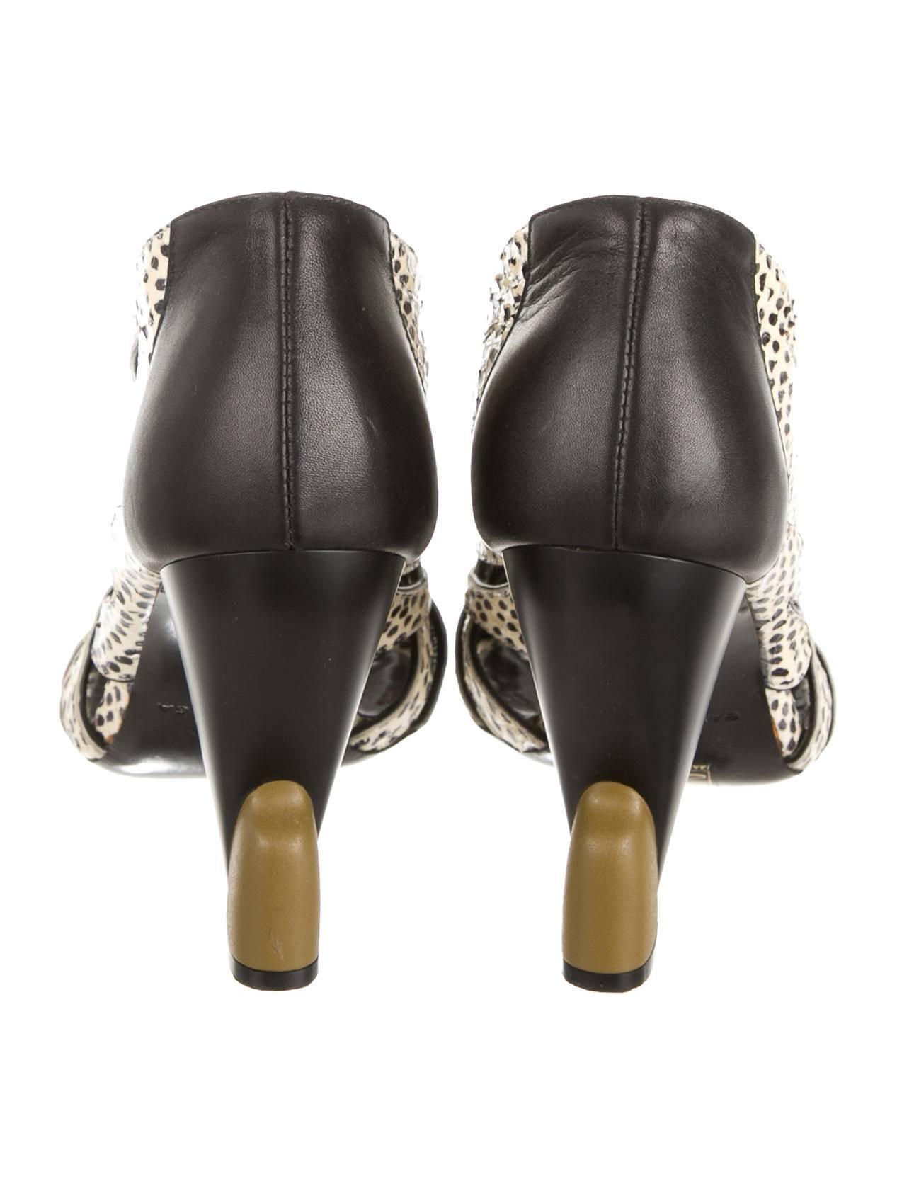 Women's Balenciaga NEW & SOLD OUT Futuristic White Black Snakeskin Resin Heels in Box