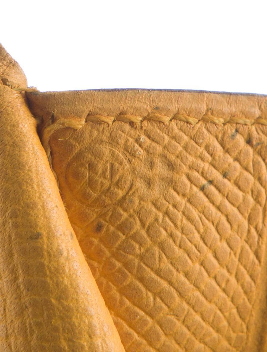 Hermes Vintage Yellow Leather 'H' Logo Envelope Clutch Flap Bag 1