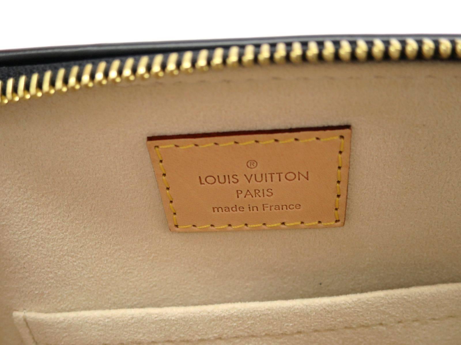 Louis Vuitton Limited Edition Black Leather Tan Top Handle Satchel Shoulder Bag 2