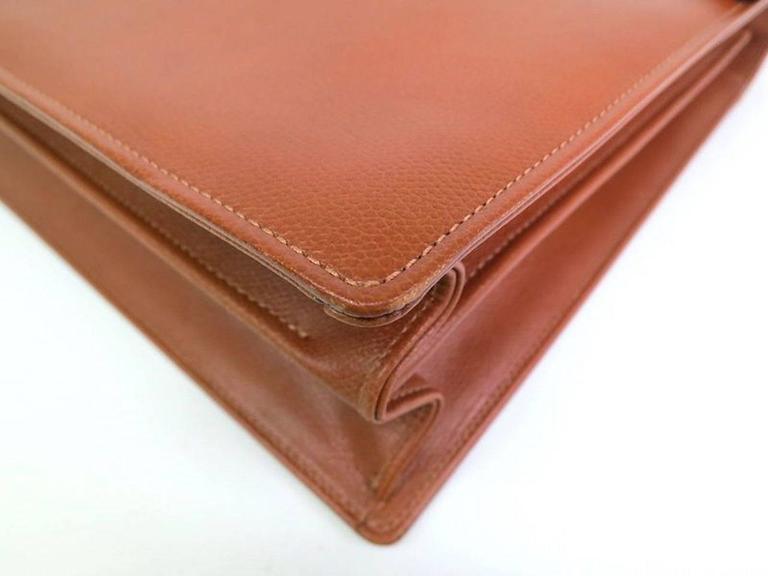 YSL Tan Cognac Leather Gold Men's Attache Briefcase Bag With Key and Strap at 1stDibs ysl mens
