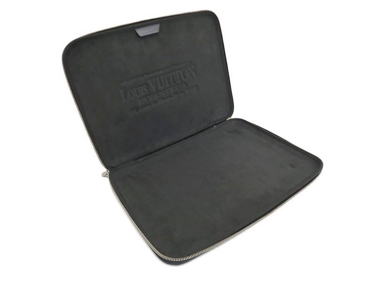 Louis Vuitton SOLD OUT Black Gray Men's Canvas Lap Top Tech Carrying Case Bag 1