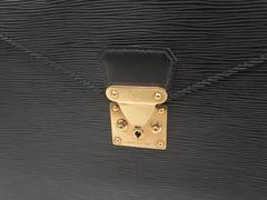 Louis Vuitton Schwarz Epi Herren Tech Attache Umschlag Dokumententasche Clutch Case