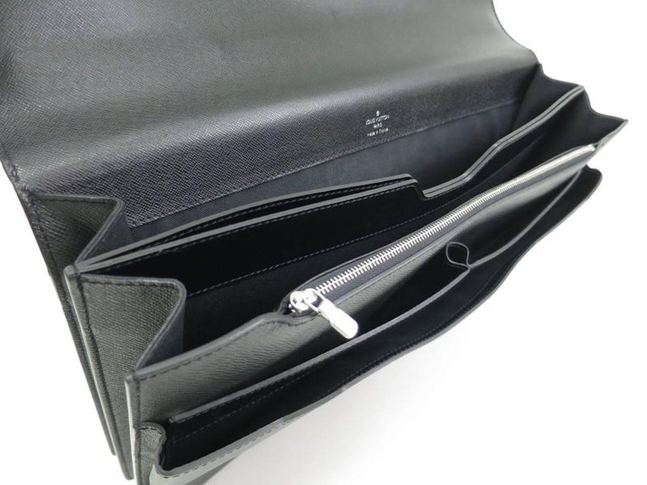 Louis Vuitton Black Leather Palladium Hardware Men's Briefcase Bag Withe Key 1