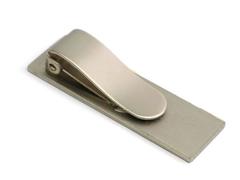 Chanel Silver Brushed Metal CC Men's Money Clip In Box