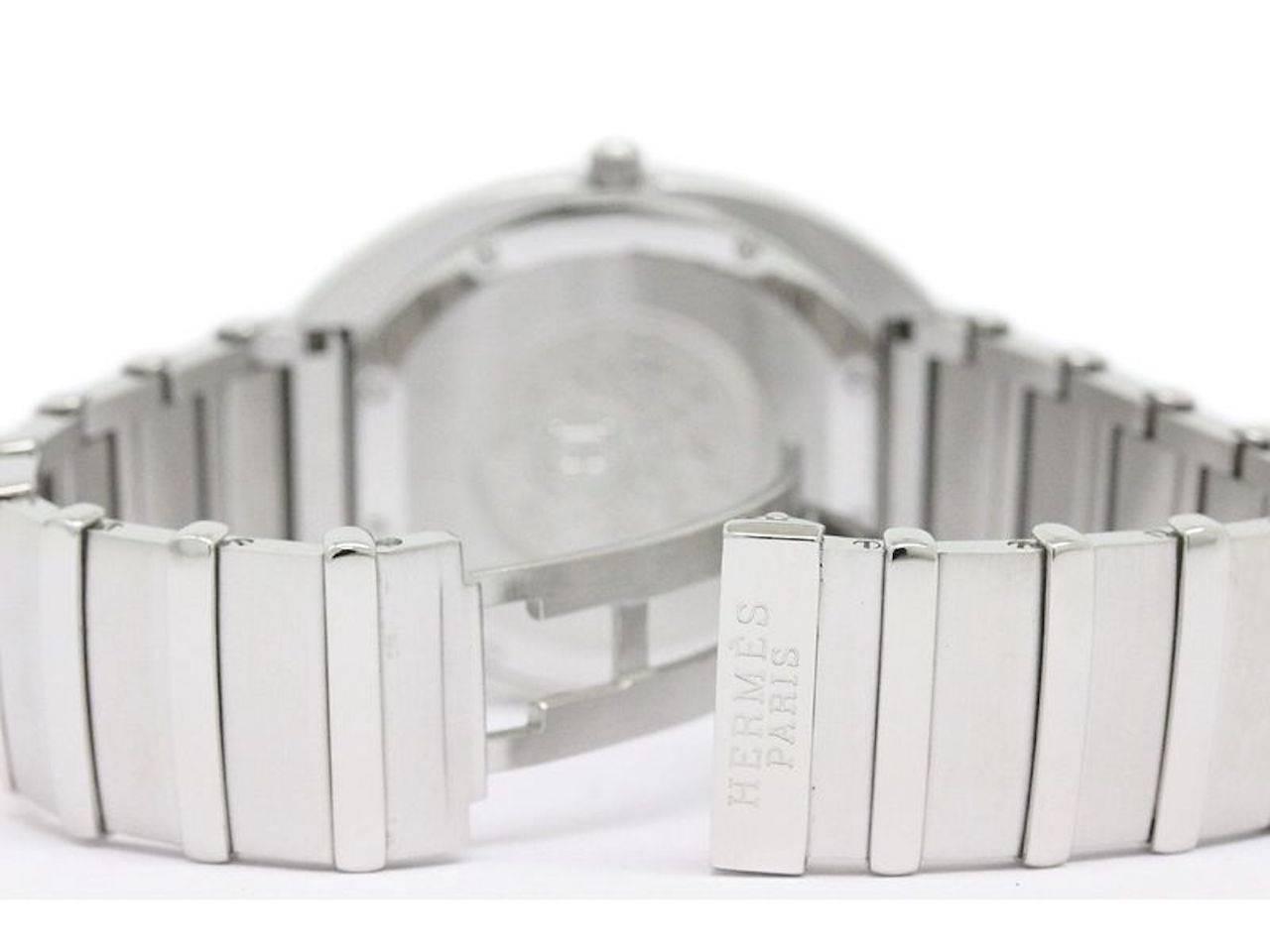 Hermes Stainless Steel Quartz Datejust Men's Mid Size Watch For Sale at ...