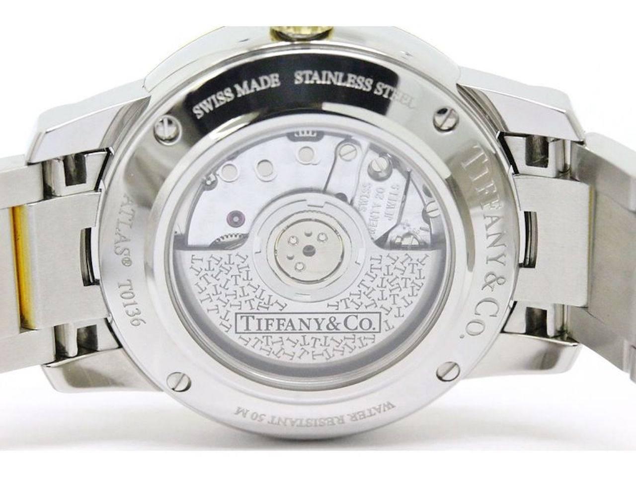 Tiffany & Co Atlas 18kt Gold Stainless Steel Datejust Mid Size Women's Watch 4