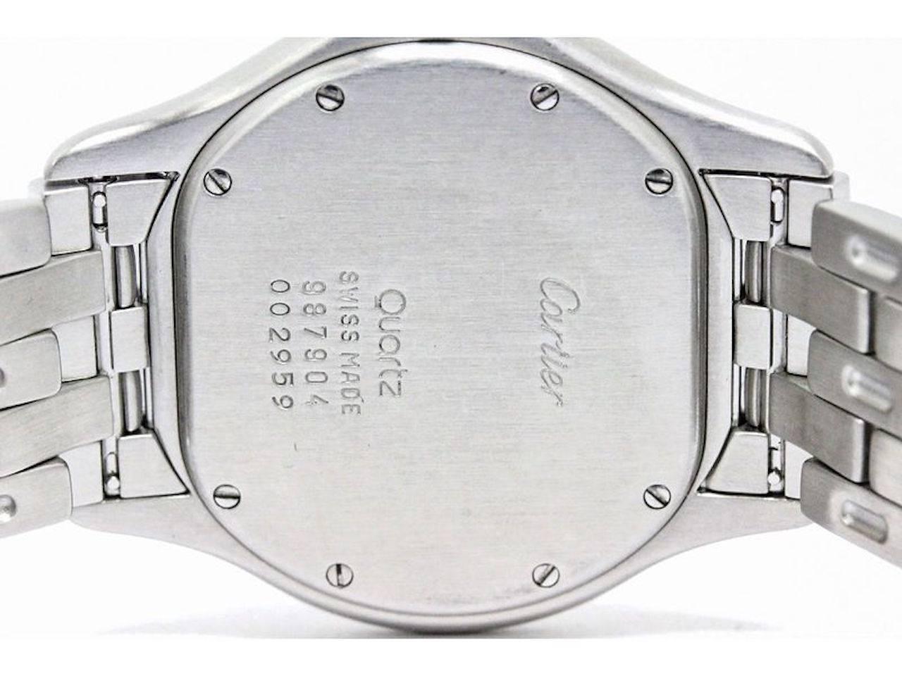 Cartier Panthere Round Stainless Steel Mid Size Watch in Box  In Excellent Condition In Chicago, IL