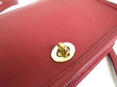 Coach Vintage Red Leather Satchel Crossbody Shoulder Flap Bag