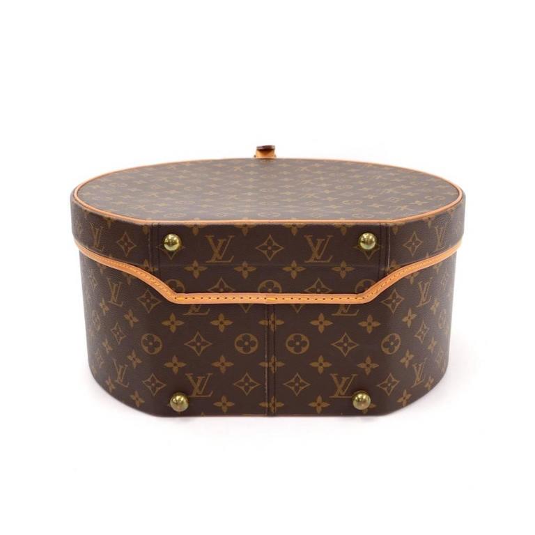 Louis Vuitton Monogram Canvas Gold HW Storage Jewelry Travel Hat Box with  Keys at 1stDibs