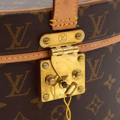 Louis Vuitton Monogram Canvas Gold HW Storage Jewelry Travel Hat Box with Keys