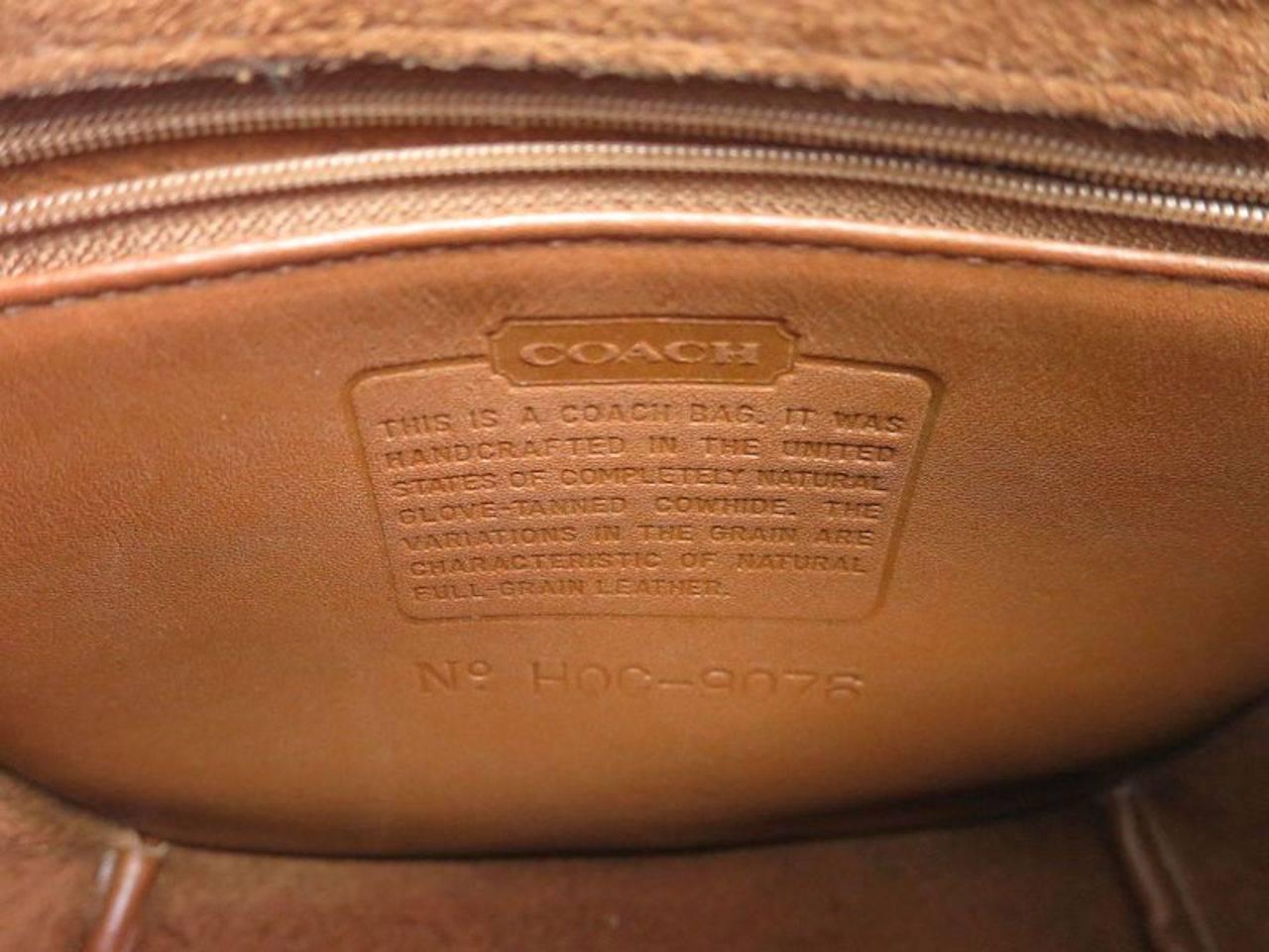 Coach Vintage Cognac Brown Leather Shoulder Crossbody Flap Bag In Good Condition In Chicago, IL