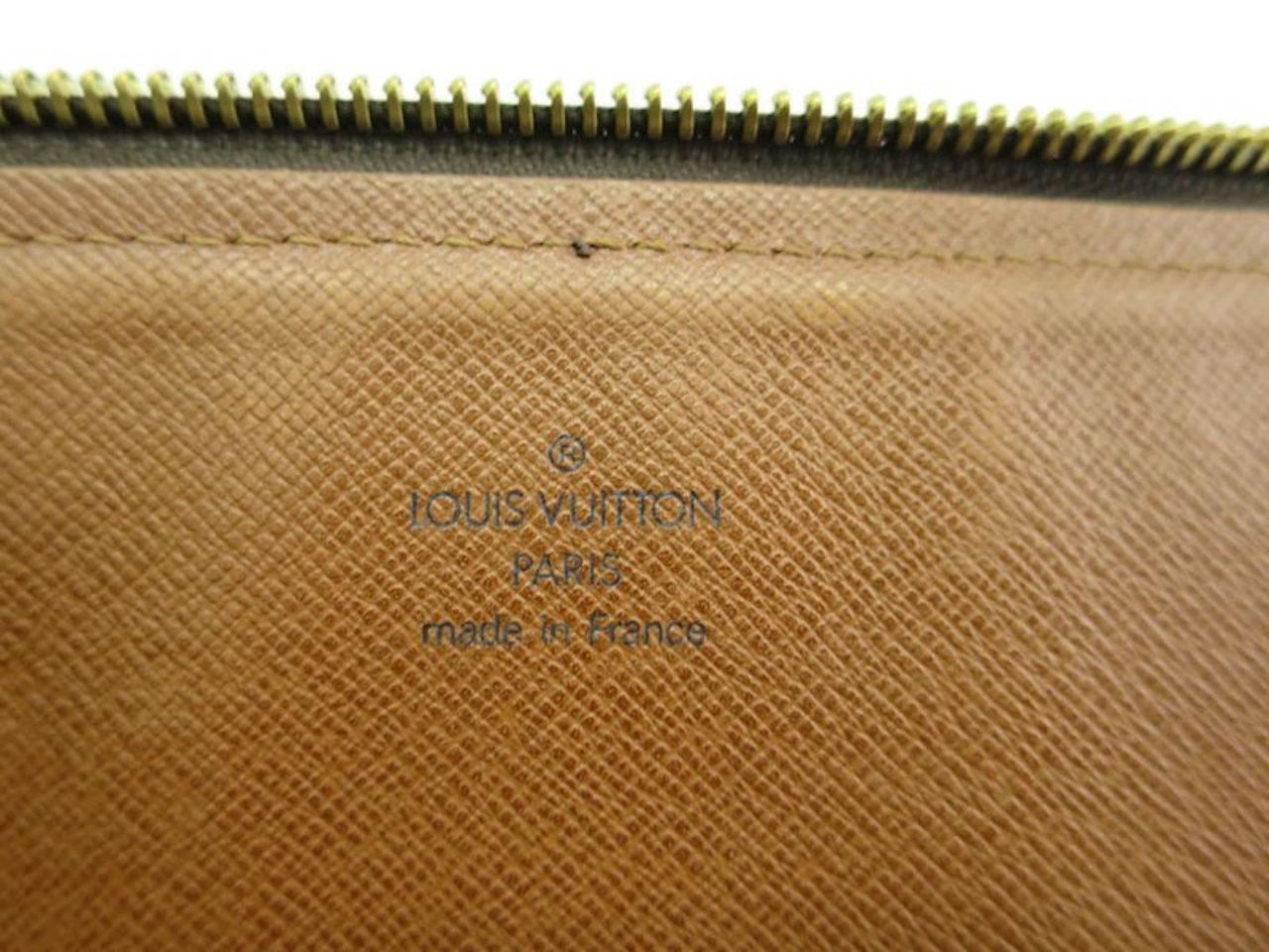 Brown Louis Vuitton Monogram Men's Carryall Attache LapTop Tech Clutch Briefcase Bag
