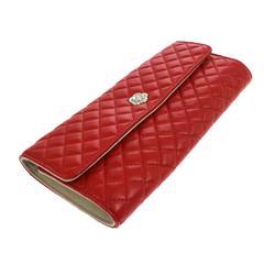 Chanel NEW Rotes Lammfell Schmuckkoffer Reise Clutch Bag Roll Box