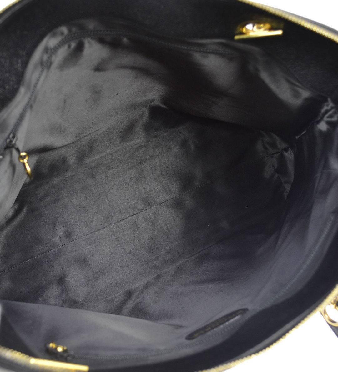 Chanel Black Caviar Leather Large Weekender Travel Shoulder Shopper Tote Bag 1