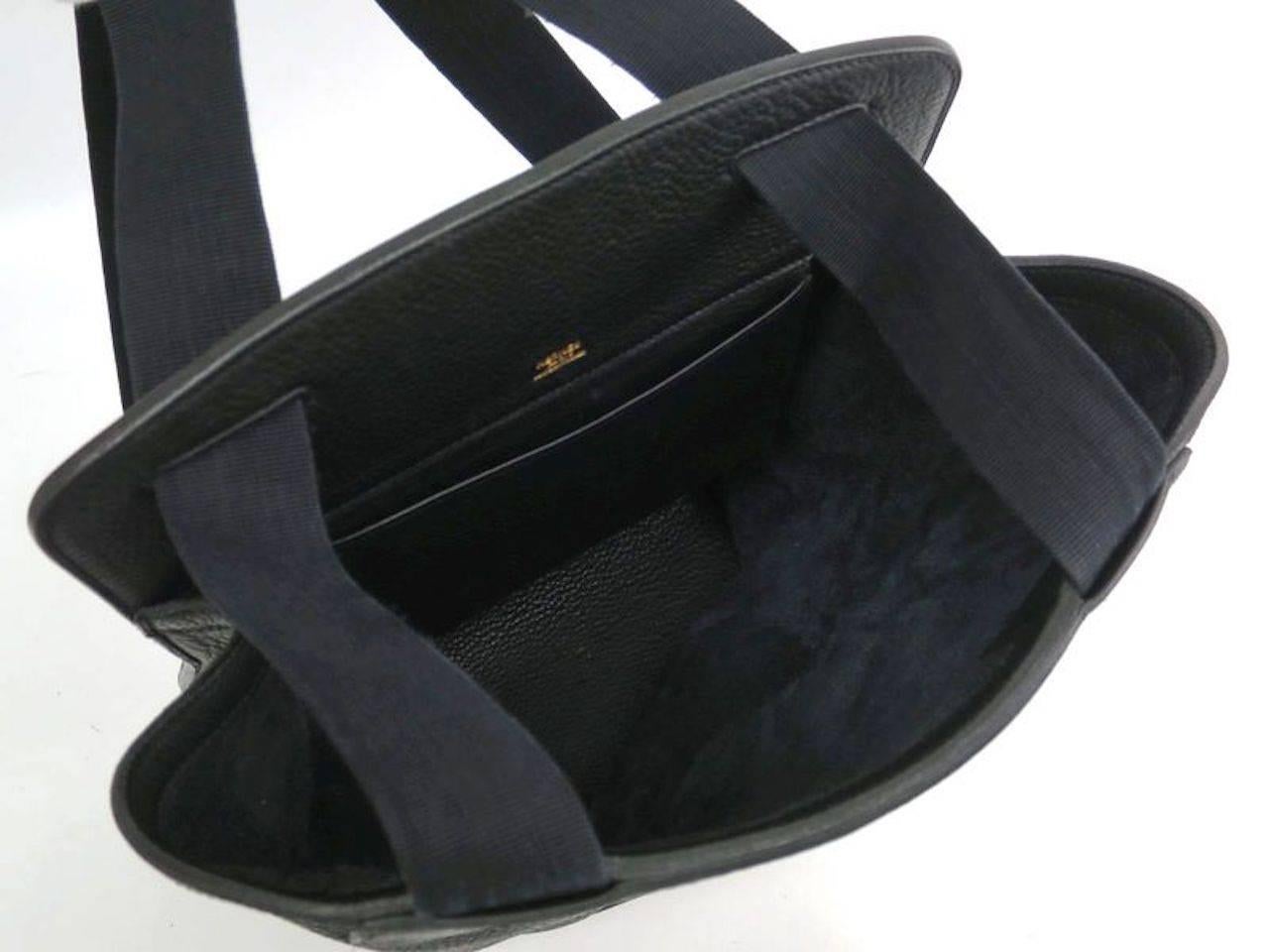 Hermes Vintage Black Leather Canvas Men's Women's Unisex Backpack Shoulder Bag In Good Condition In Chicago, IL