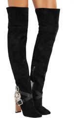 Jimmy Choo NEW & SOLD OUT Black Suede Over the Knee High Heel Boots in Box
