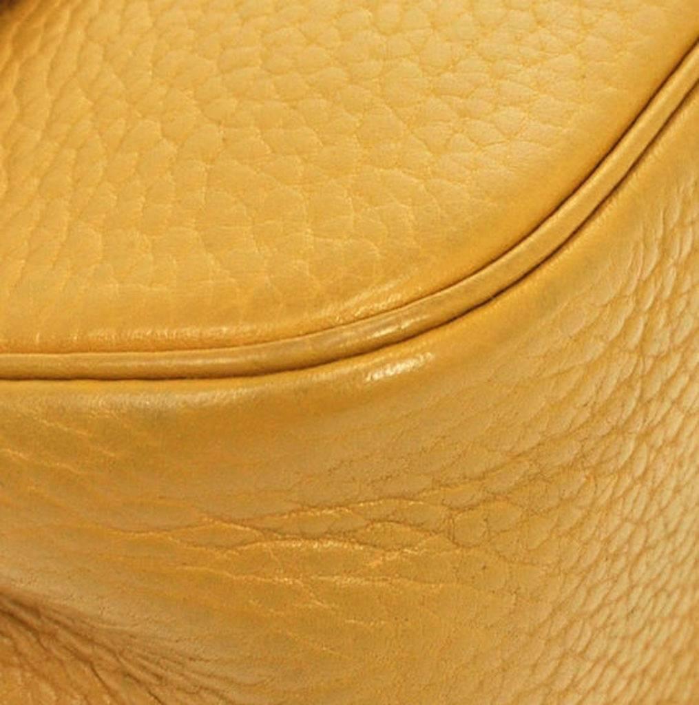 Women's Hermes Vintage Mustard Leather Gold Hardware Crossbody Shoulder Bag