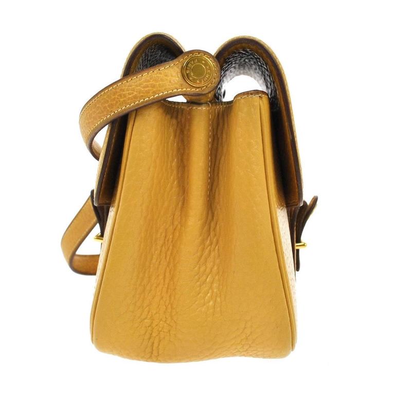 Hermes Vintage Mustard Leather Gold Hardware Crossbody Shoulder Bag at 1stdibs