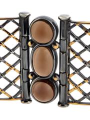 Bottega Veneta NEW & SOLD OUT 24kt Gold Quartz Cage Bangle Cuff Bracelet in Box