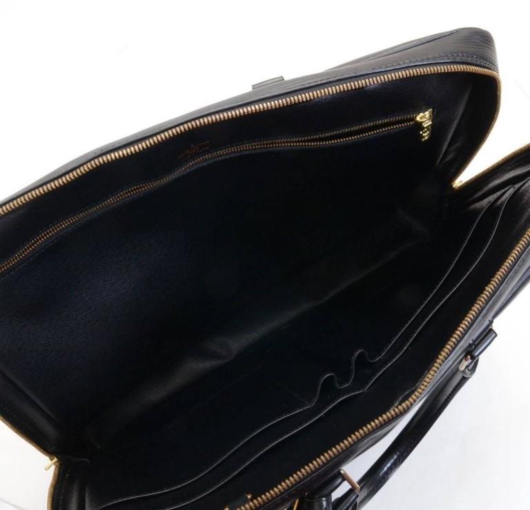 Louis Vuitton Black Leather Gold Hardware Men&#39;s Laptop Carryall Briefcase Bag at 1stdibs