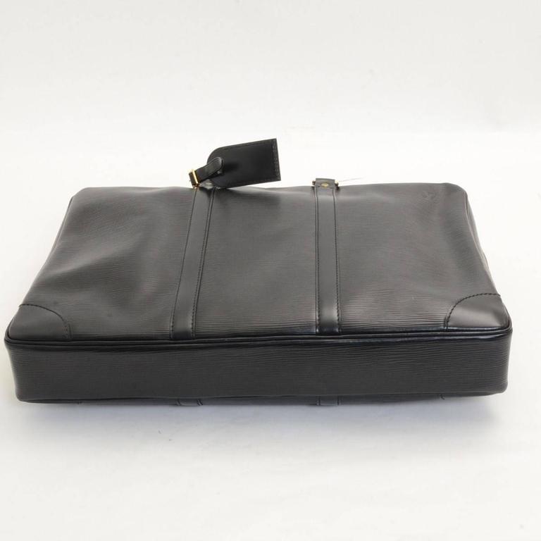 Louis Vuitton Black Leather Gold Hardware Men&#39;s Laptop Carryall Briefcase Bag at 1stdibs
