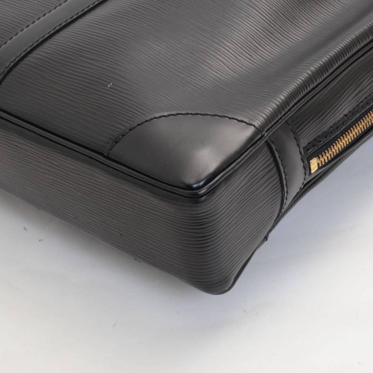 Louis Vuitton Black Leather Gold Hardware Men's Laptop Carryall Briefcase Bag 1
