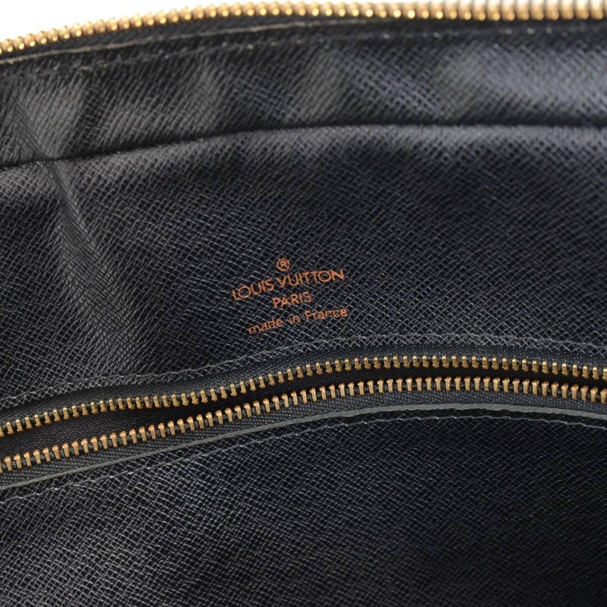 Louis Vuitton Black Leather Gold Hardware Men's Laptop Carryall Briefcase Bag 3