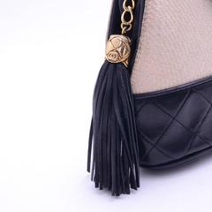 Chanel Vintage Colorblock Hemp Lambskin CC Evening Crossbody Shoulder Bag