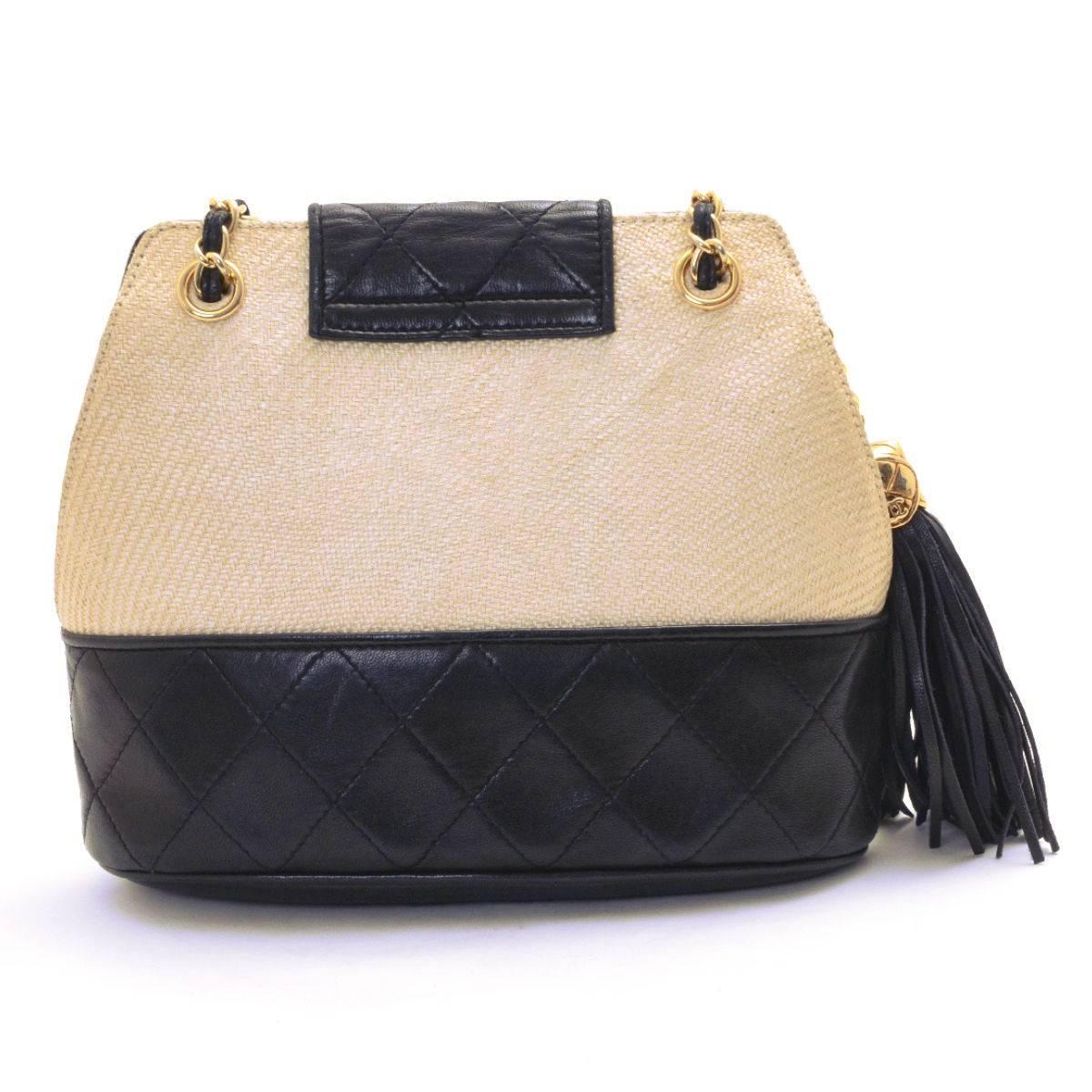 Chanel Vintage Colorblock Hemp Lambskin CC Evening Crossbody Shoulder Bag In Good Condition In Chicago, IL
