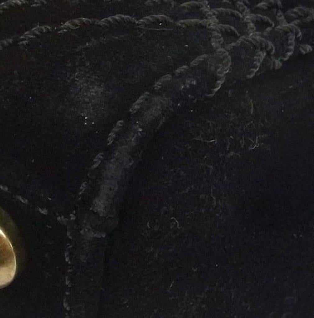 Chanel Black Suede Cross Stitch Gold Hardware Turnlock Shoulder Flap Bag 1