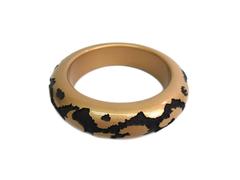 Louis Vuitton Metallic Bronze LV Logo Animal Print Cuff in Box