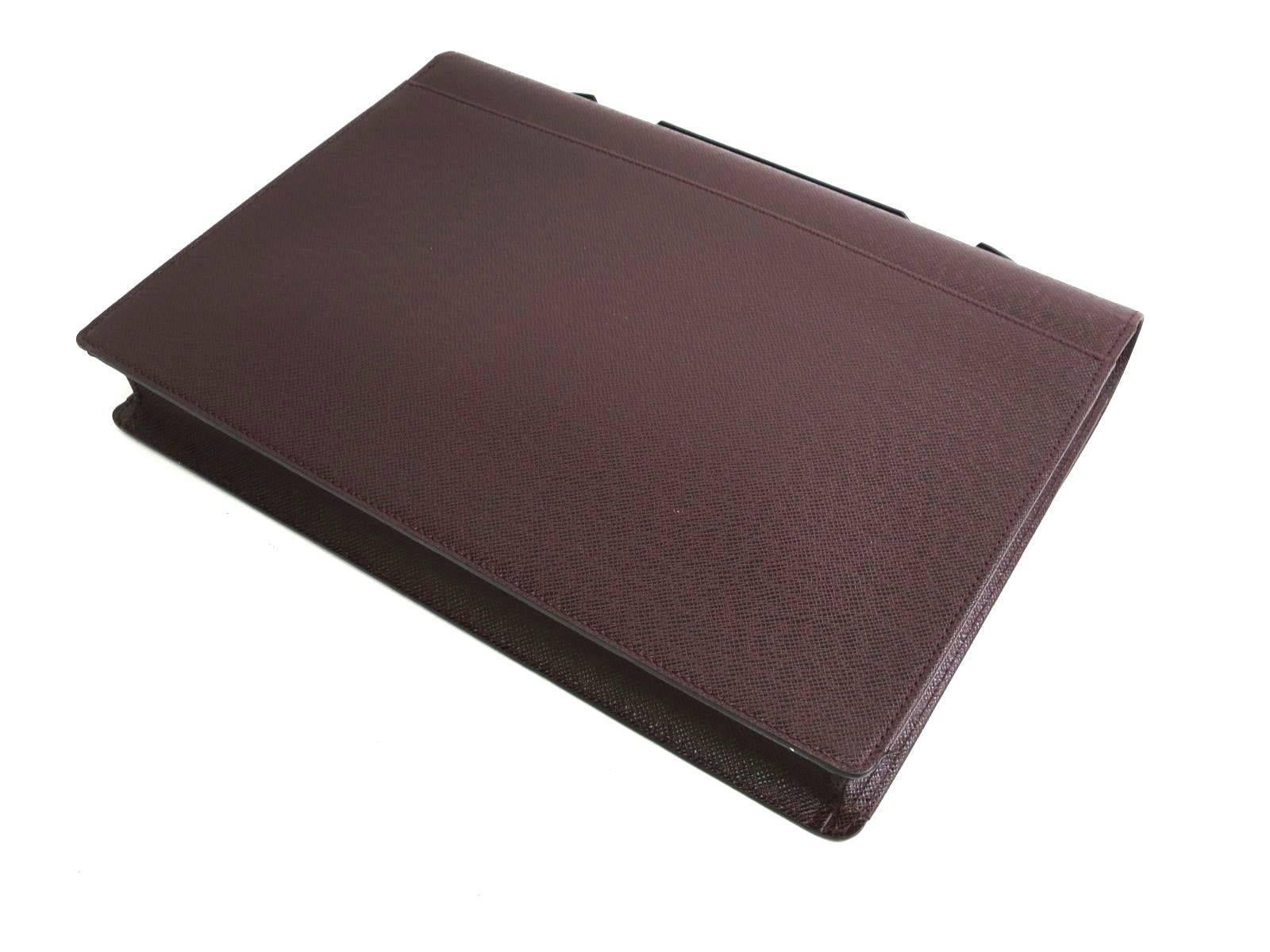 Black Louis Vuitton Brown Leather Gold Slide Lock Men's Briefcase Attache Business Bag