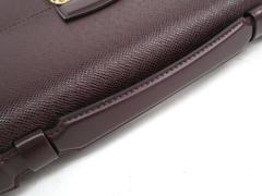 Louis Vuitton Brown Leather Gold Slide Lock Men's Briefcase Attache Business Bag