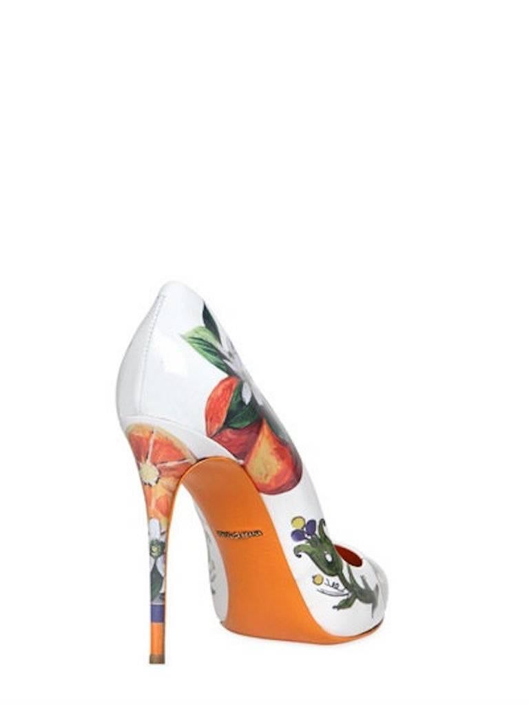 Women's Dolce & Gabbana NEW Patent Leather Multi Floral High Heels Pumps Shoes in Box