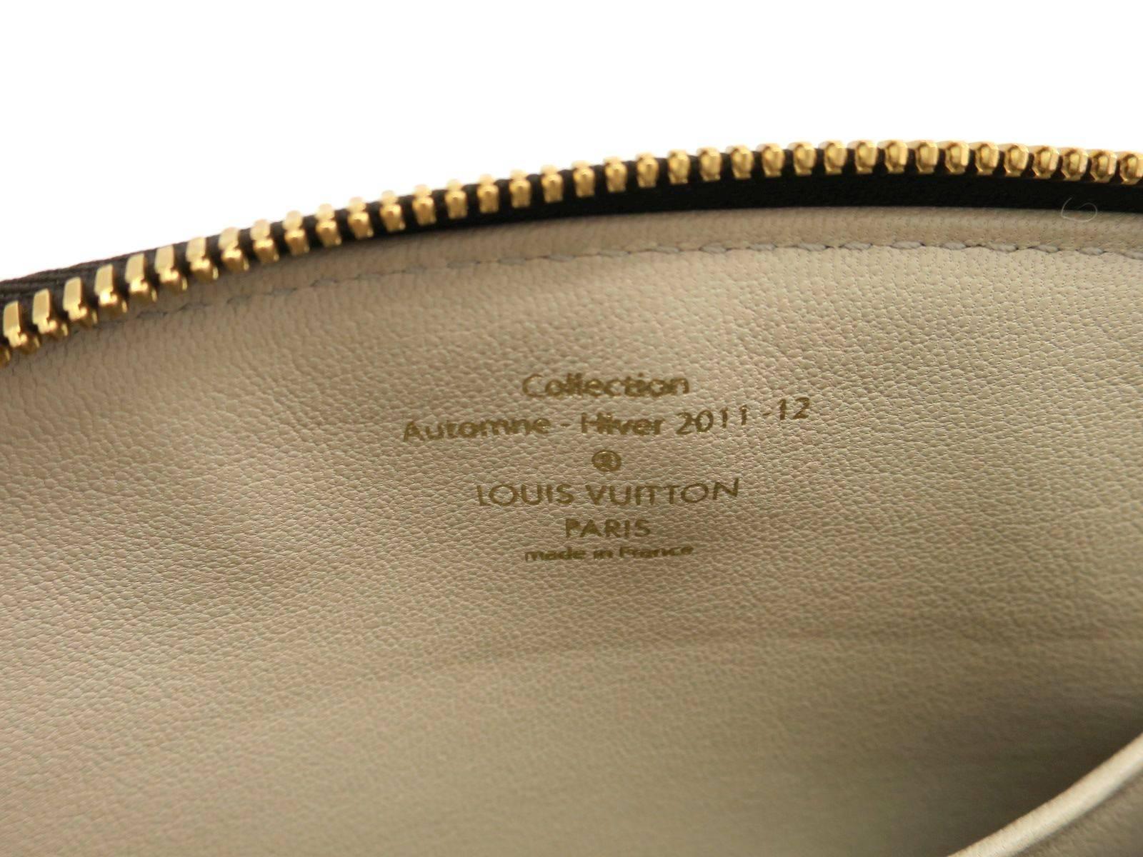 Black Louis Vuitton Monogram Canvas Gold Chain Clutch Cuff Bag with All Accessories