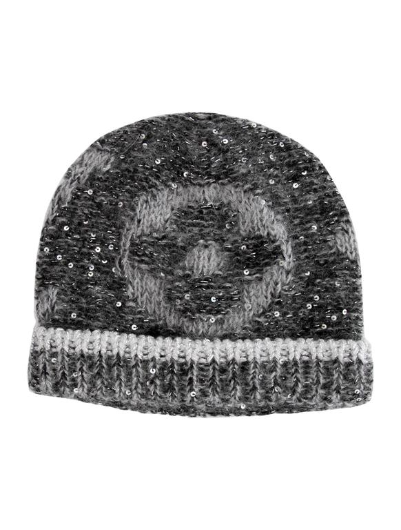 Louis Vuitton NEW Black Gray Monogram Flower Sequin Men Women Unisex Winter  Hat at 1stDibs