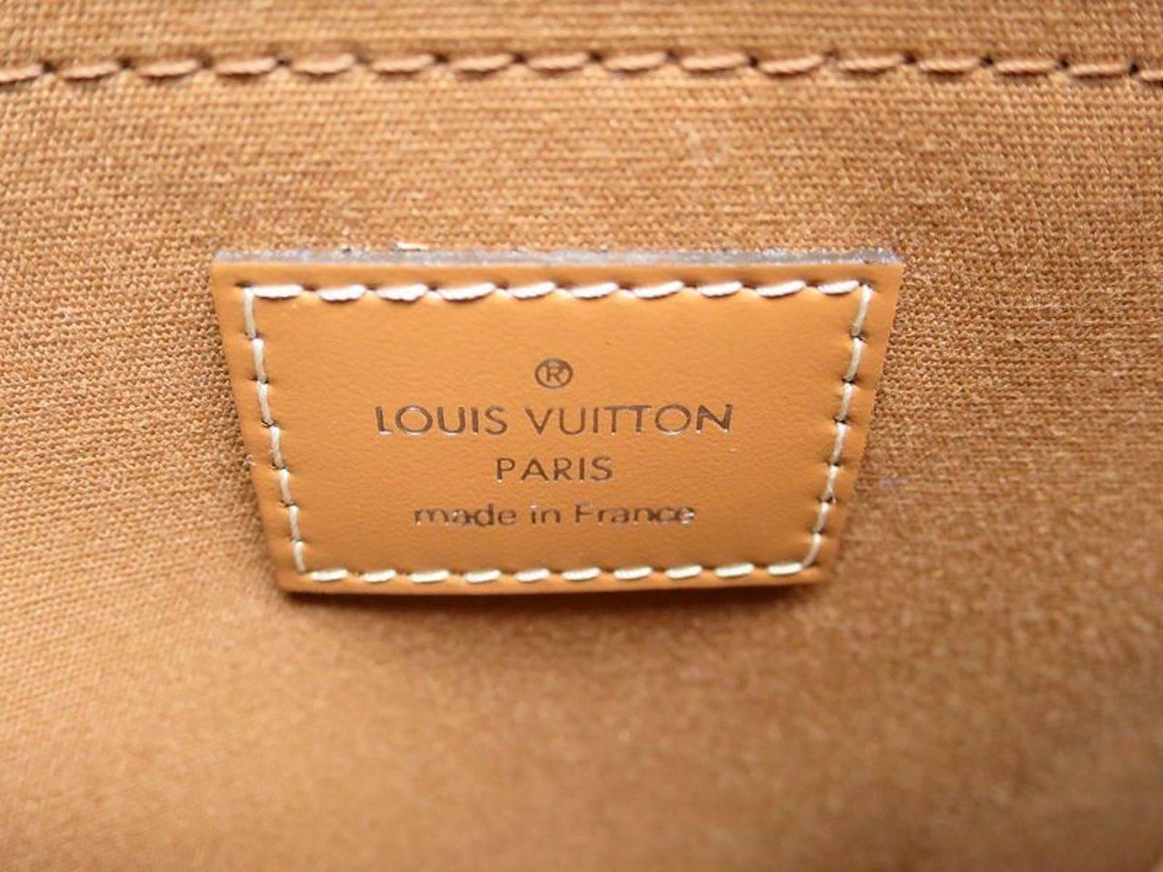 Louis Vuitton Cognac Brown Leather Top Handle Satchel Tote Bag 1