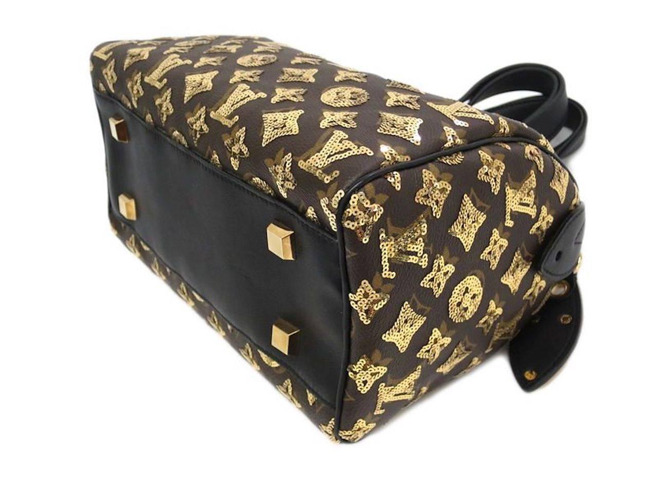 Black Louis Vuitton Limited Edition Sequin Top Handle Satchel Bag
