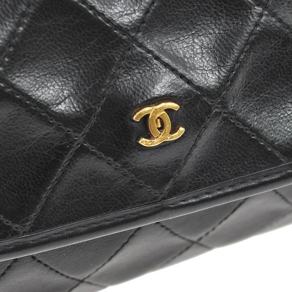 Chanel Vintage Black Leather Gold Chain Small Evening Party Flap Shoulder Bag

Lambskin
Gold hardware
Twill interior
Snap closure 
Made in France
Measures 6.3