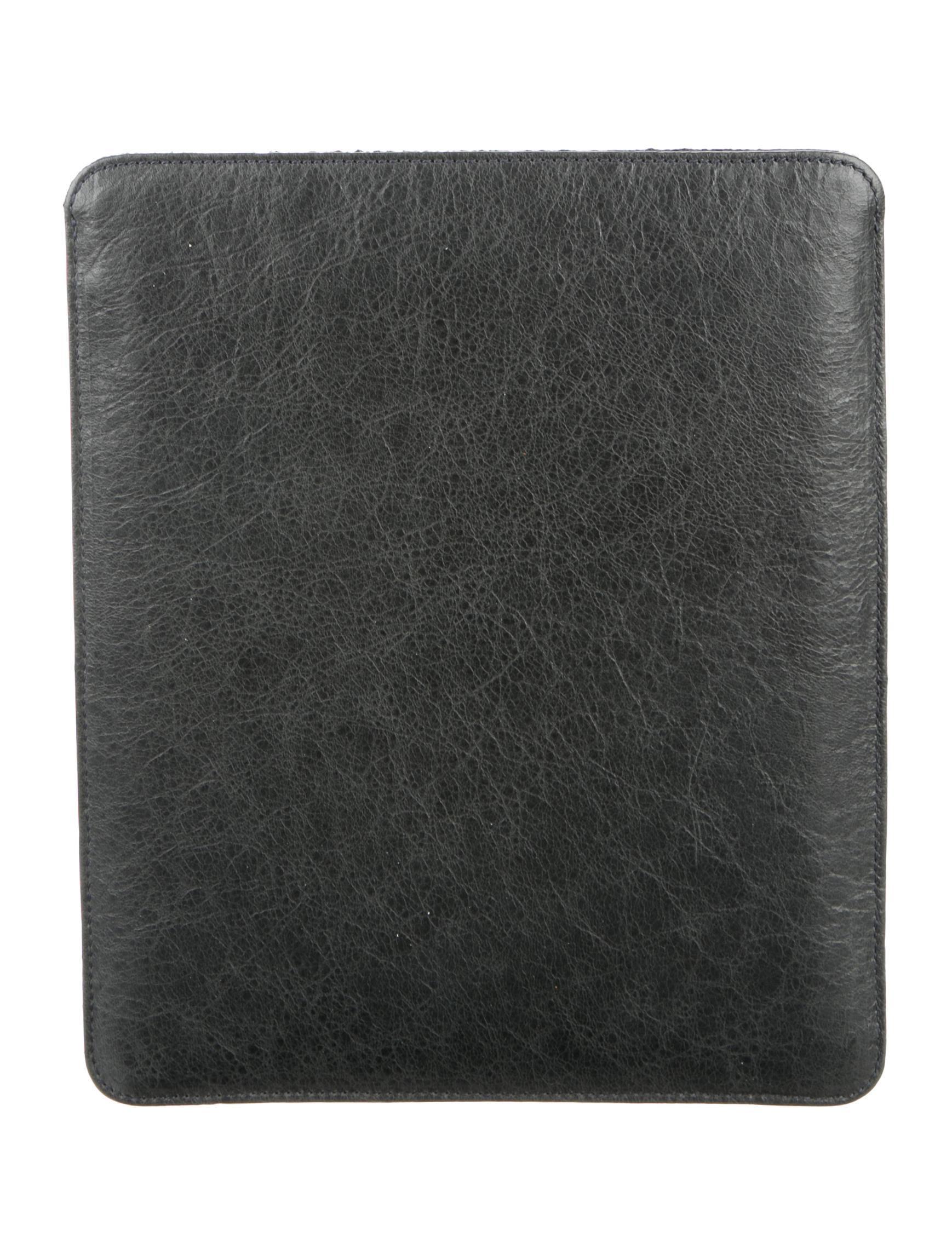 Black Balenciaga NEW Leather iPad Tech Accessory Storage Travel Carrying Case