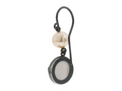 Bottega Veneta NEW Oxidized Sterling Silver Pearl Bead Dangle Drop Earrings