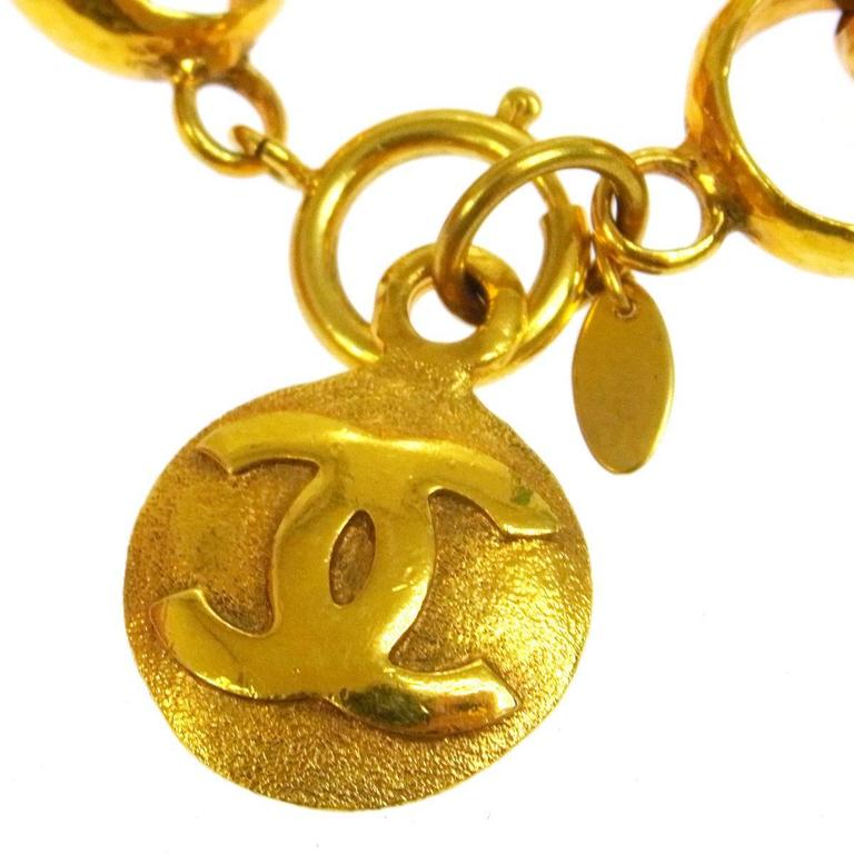 Chanel Vintage Gold Charm Coin Link Bracelet at 1stDibs | chanel link ...
