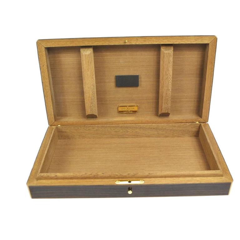 Louis Vuitton Brown Laminate Men&#39;s Cigar Storage Box With Accessories at 1stdibs