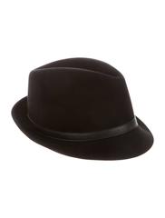 Gucci NEW Black Rabbit Fur Leather Silver Buckle Men's Women's Unisex Hat
